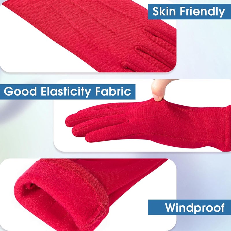 Beehow Store Women gloves cold weather touch screen glove warm fleece lining for driving cycling skiing - Image 3